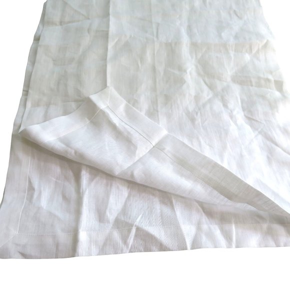 Le Telerie Toscane Italy White Linen Table Runner 17 x 108 New Open Package - Picture 2 of 10